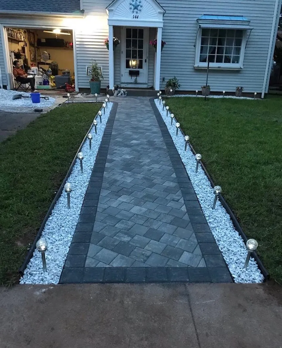 Illuminated rock walkway project
